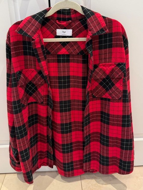 TNA Tops - TNA Red & Black Plaid Button-Front Flannel Shirt